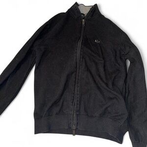 Armani Exchange Black Zip-Up Knit Jacket